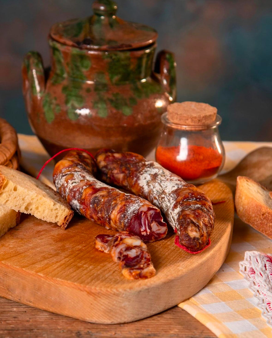 Salsiccia di Suino Nero d'Aspromonte su tagliere